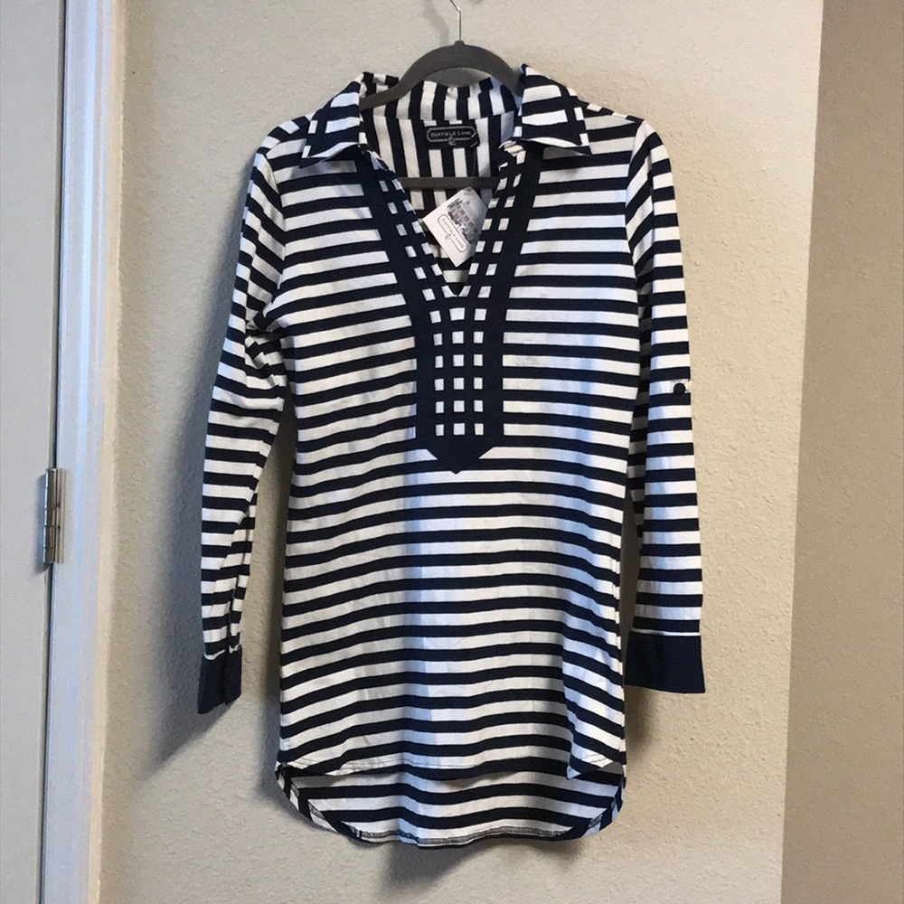 Duffield Lane Navy and White stripped tunic